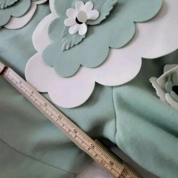 $1695 VIVETTA 3D EMBROIDERED BABY DOLL DRESS Sz 40 / S AquaMint Green - Picture 16 of 16